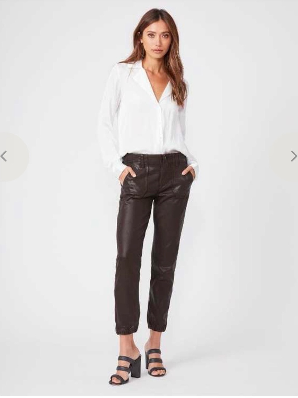 PAIGE Coated Mayslie Jogger Chicory coffee NWT